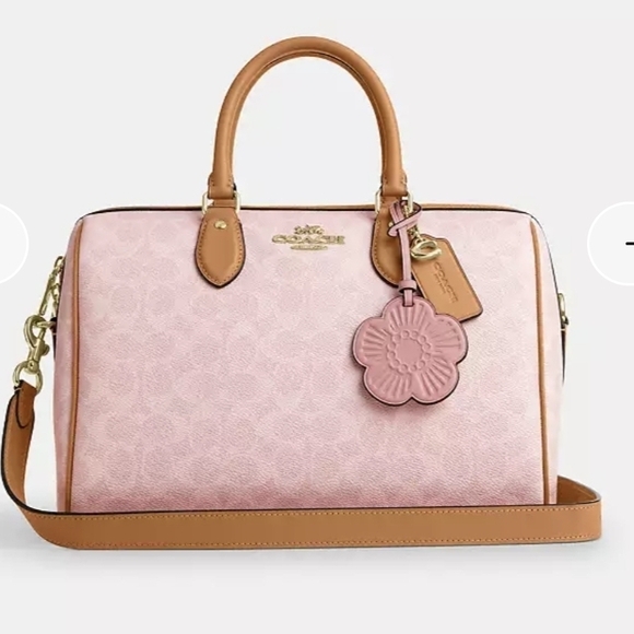 Coach Handbags - Coach LARGE NEW STILL IN PACKAGING Rowan Satchel In Signature Canvas With Charms